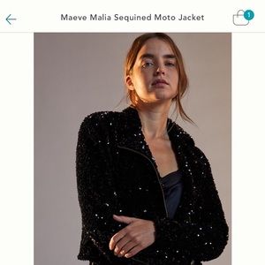 Anthropologie sequin moto style jacket